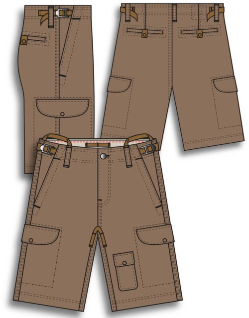 brown tobacco shorts illustration drawing technical cad