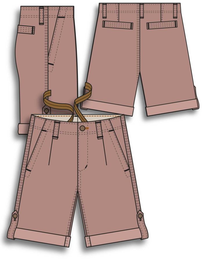 men shorts technical drawing cad